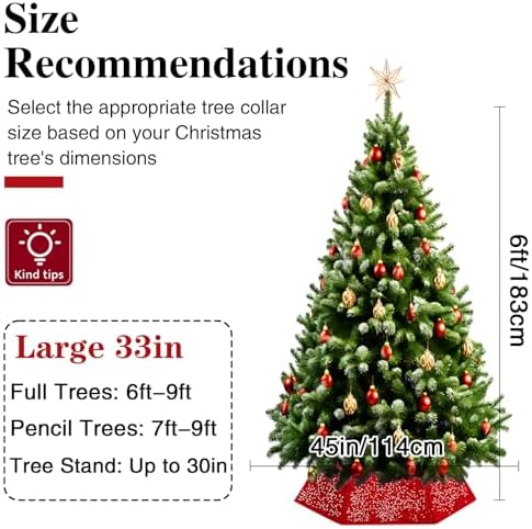 XmasExp Christmas Tree Collar, 33.5 inch Sequin Tree Skirt Stand Base Cover for Home Decor, Large Size 6 Piece, Rose Gold