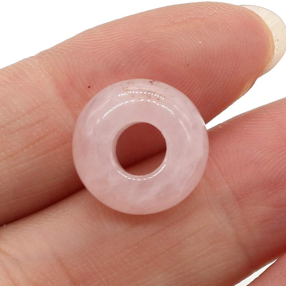 Natural Semi-Precious Stone Large Hole Loose Beads Abacus Shape Fashionable Opal Amethyst Unakite Rose Quartz Charm Beads for Making Necklace Bracelet 5x10mm