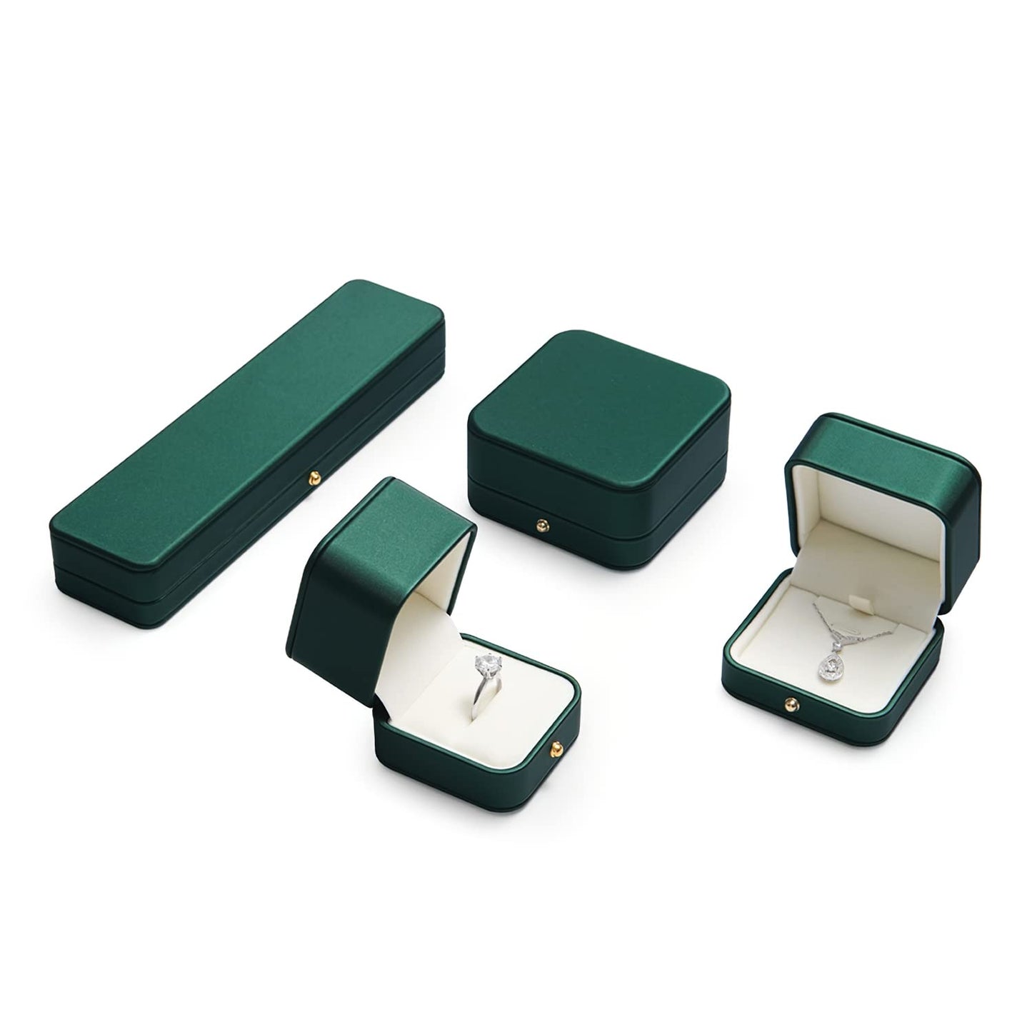 Oirlv Premium Leather Necklace Pendant Box Velvet Interior Velvet Jewelry Gift Box Long Chain Necklace Display Storage Case