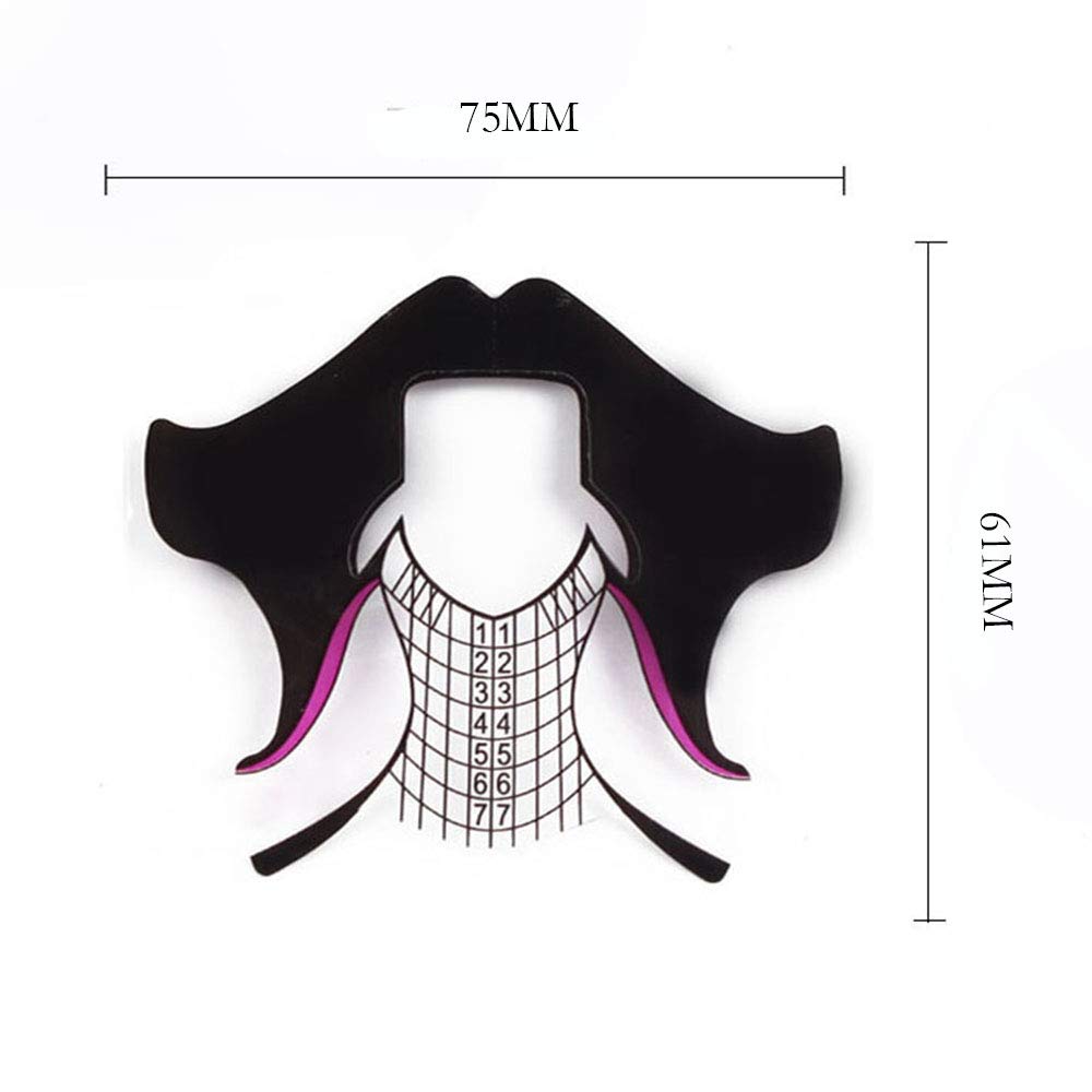 BeautyLeader 500 Pcs/Roll Nail Form Clear Nail Art Guide Form Acrylic UV Gel Tips Extension Black Butterfly Design UV Nail Extenion Sticker