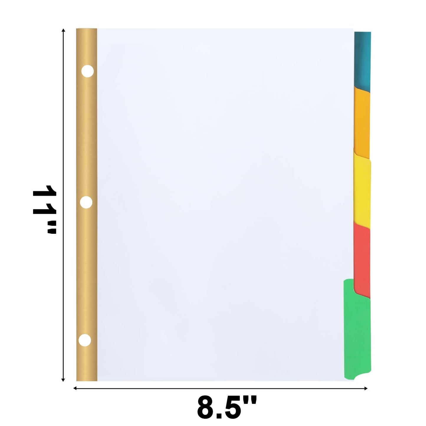 Binder Divider, PANDRI 120 Pack Binder Index White Dividers with 5 Tabs, Letter Size Paper Binder Divider for School Office Home Business
