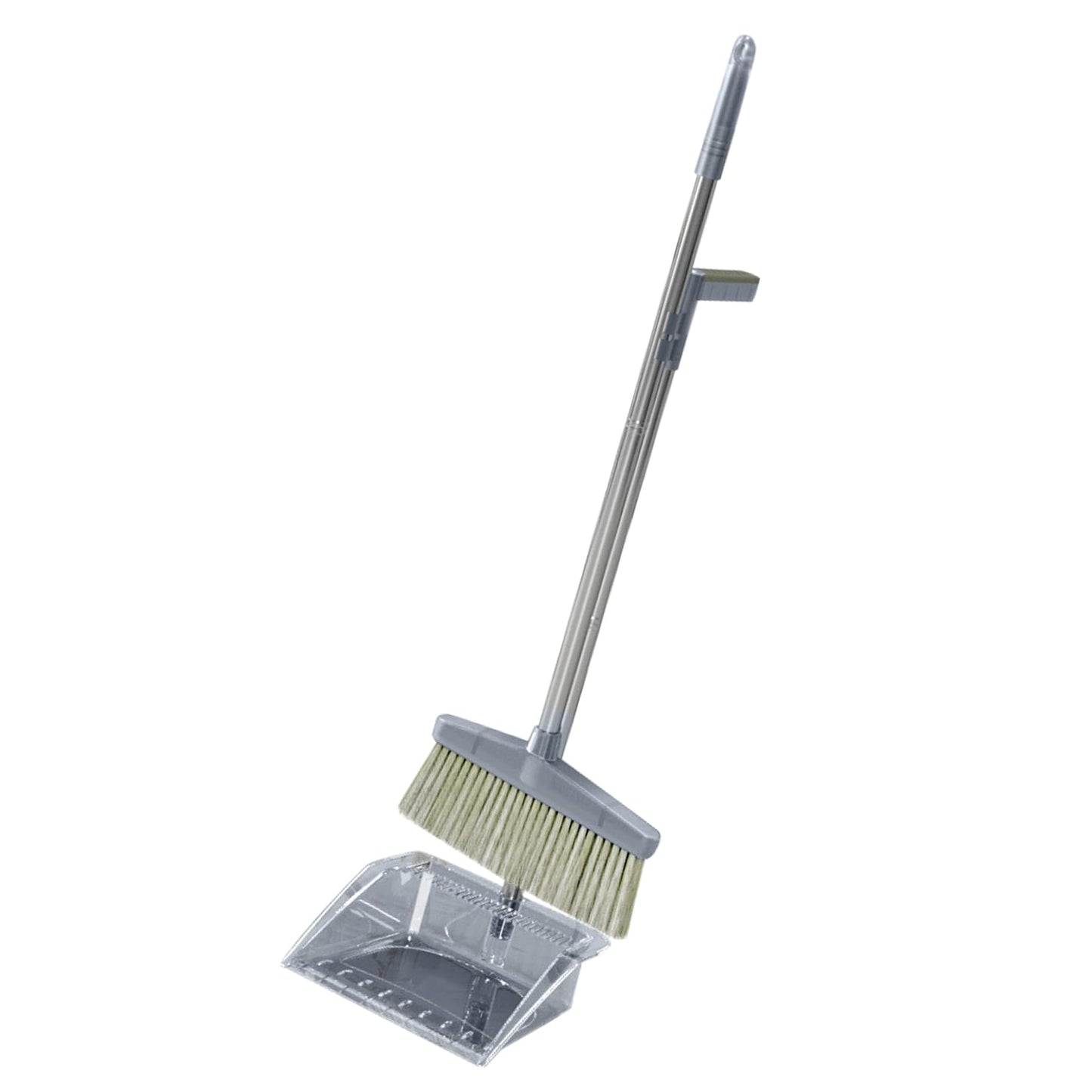 HEEPDD Broom Dustpan Set, for Efficient Home Office, 33.9 Broom and 29.5 Dust Pan Kit for Easy Use Dustpan Set, PP Material, Long Handle Nan Household Daily Necessities (Gray)
