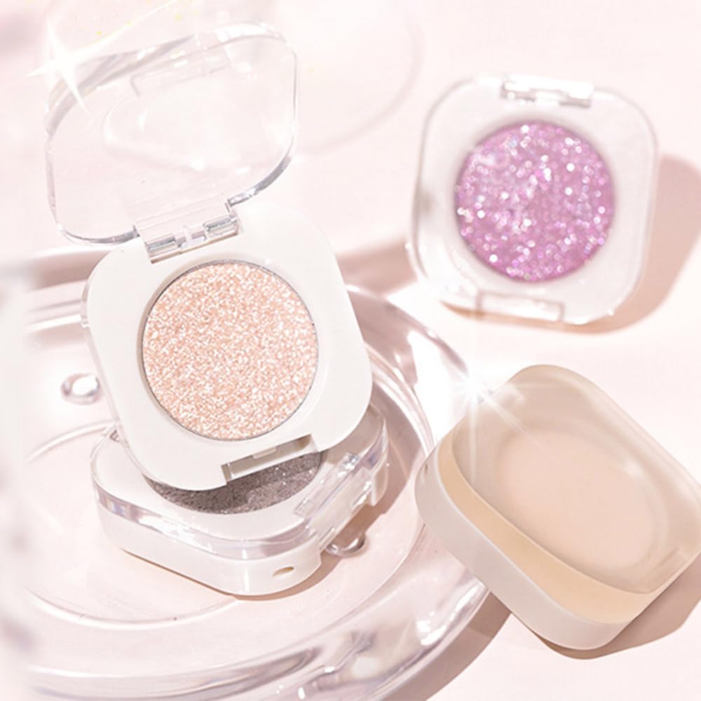 Single White Matte Eyeshadow,Bright Intense Monochrome Eye Shadow,Apply Makeup Easily,Matte Pressed Powder Single Eyeshadow,24 Hour Eye Makeup Longwear Waterproof