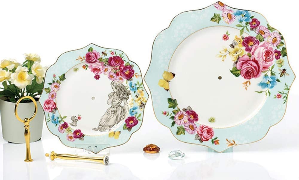 SOCOSY Elegant Flower Porcelain Cake Stand, Cupcake Tower, Dessert Stand Serving Tray Platter for Tea Party, Wedding, Birthday