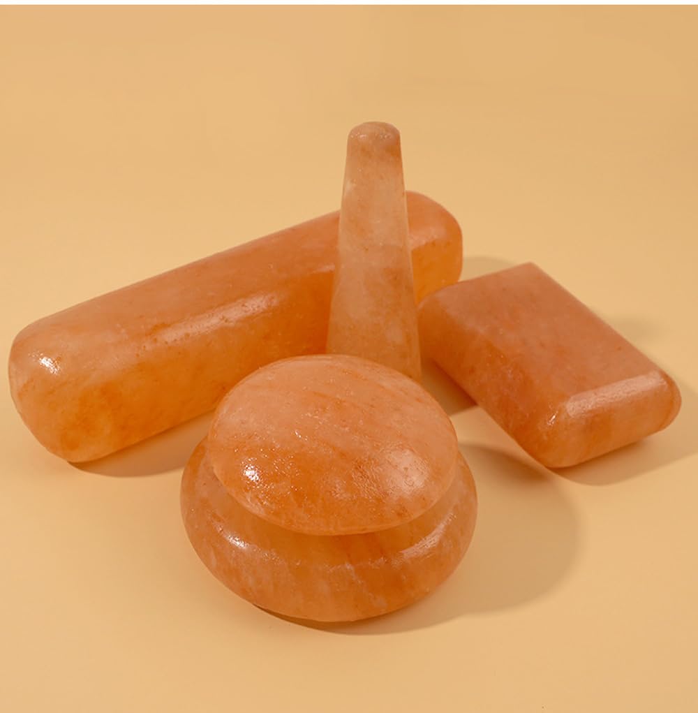 Windfulogo 6Pc Hot Massage Stones Set Himalayan Salt Heated Warmer Stone for Spa Massage
