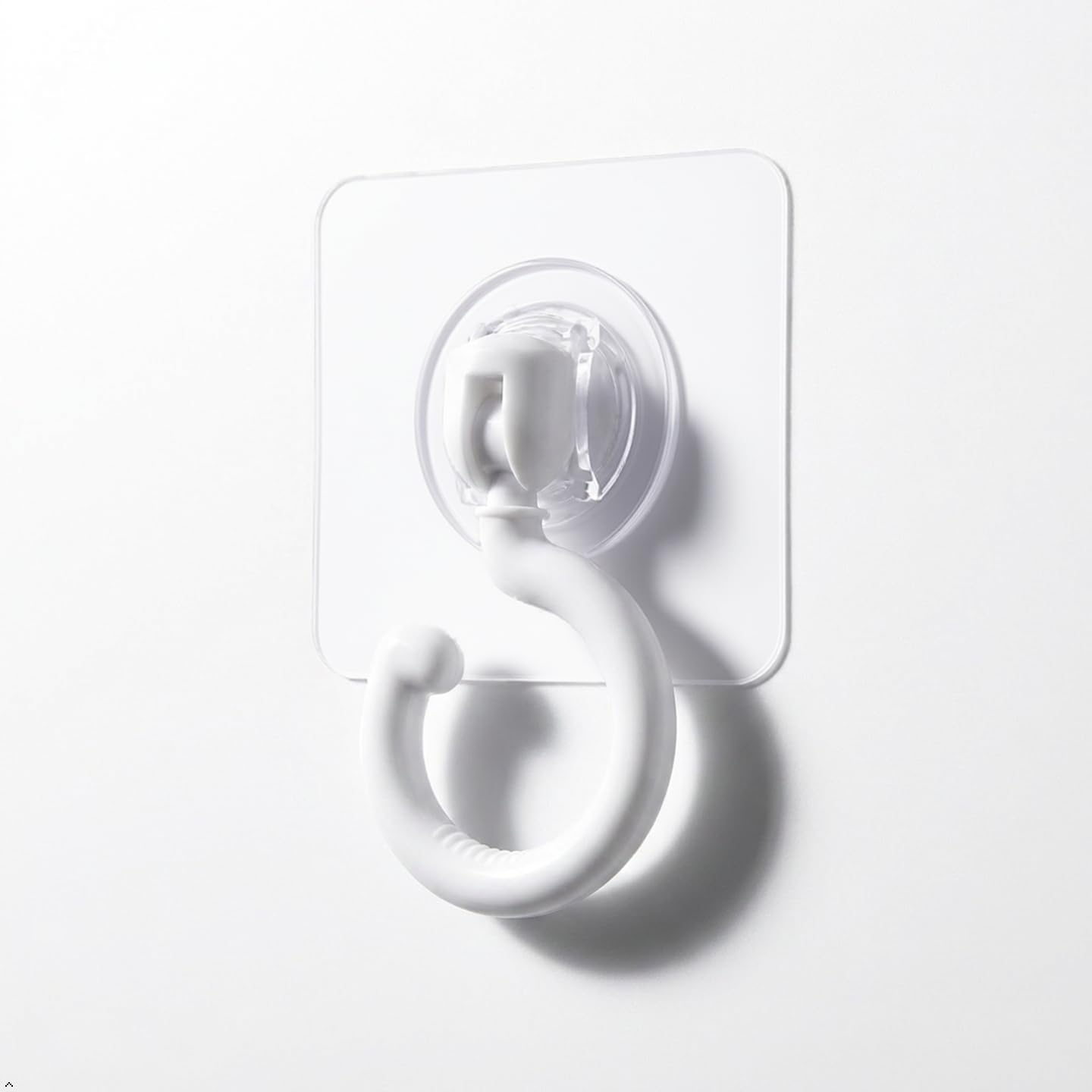 Clear Adhesive Hooks Heavy Duty, 9 Pack No Drill Rotating Swivel Wall & Ceiling Hooks, Strong Sticky Utility Hooks for Hanging Plants, Lights, Towels, Command Alternative (White)