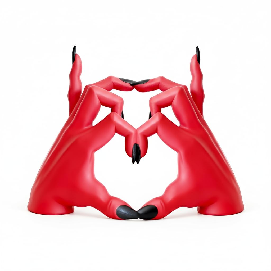 zkulpture Devil Hands Gothic Resin Statue – Romantic & Alternative Unique Gift for Halloween or Valentine’s Day, Dark Home Decor – Design Patent Pending