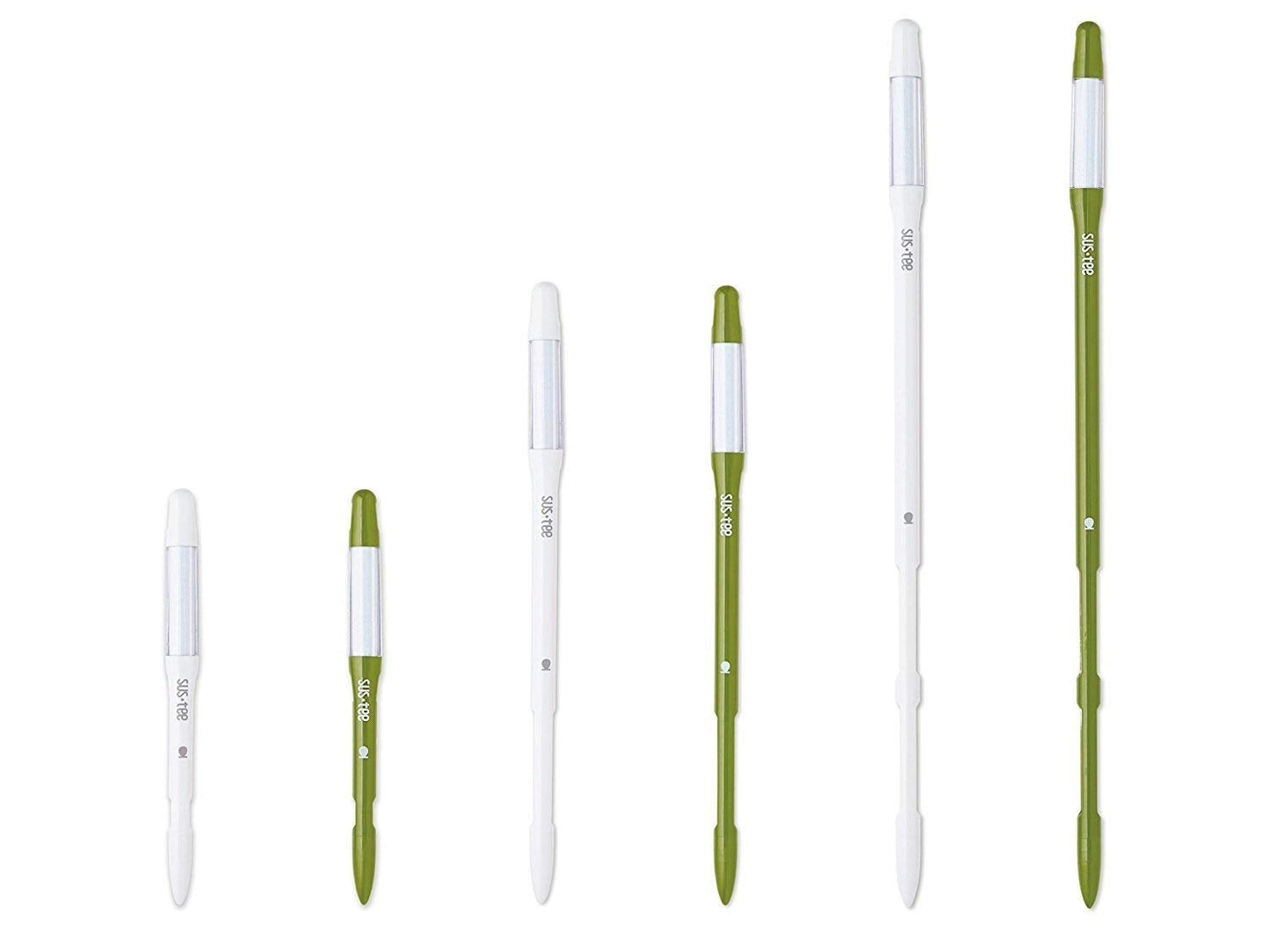 Sustee Aquameter (Small Green Refillable - Bundle of 2) - House Plant Soil Moisture Meter, Humidity Sensor Probe, Water Level Indicator - Best for Indoor Potted Plants