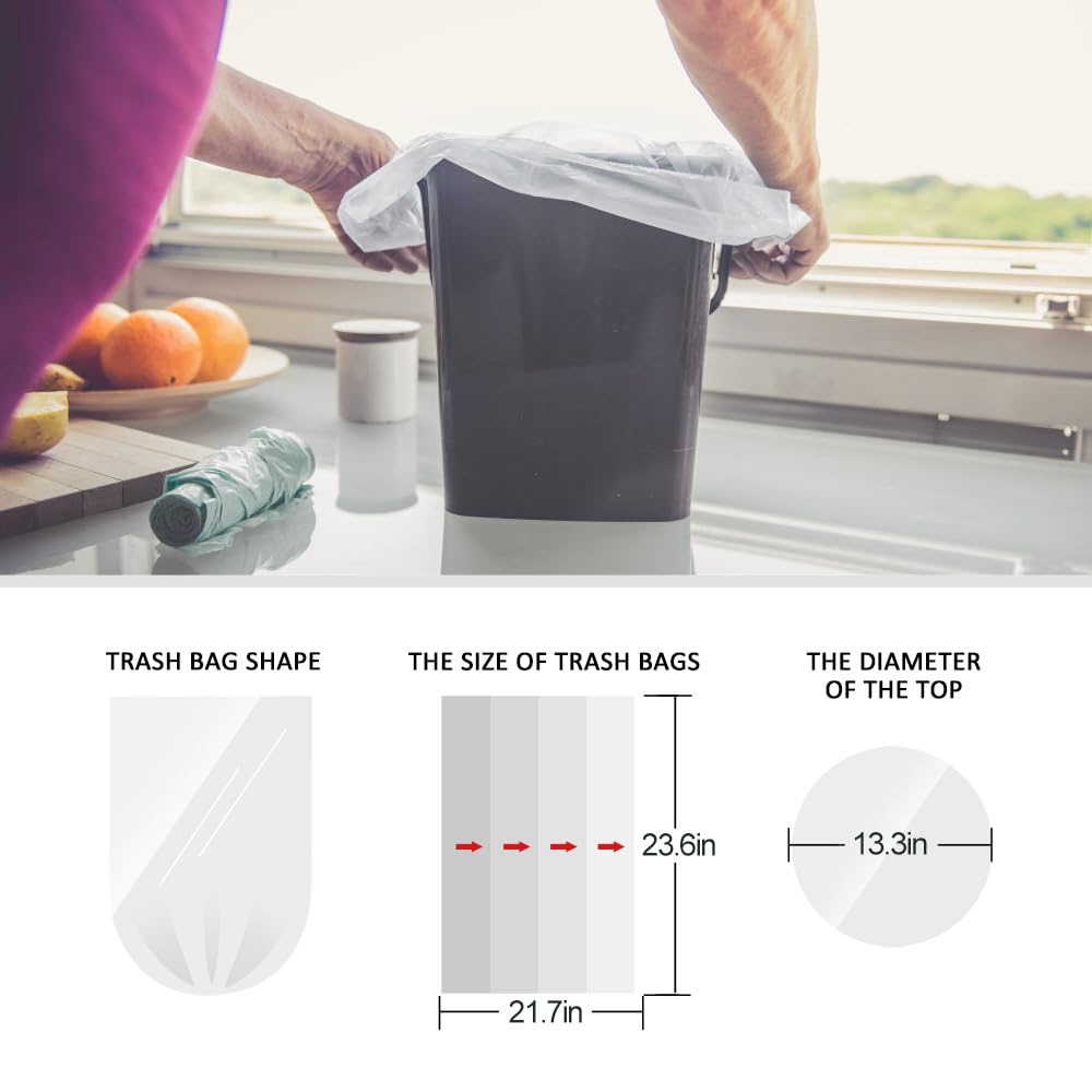6 Gallon 80 Counts Medium Garbage Bags Trash Bags