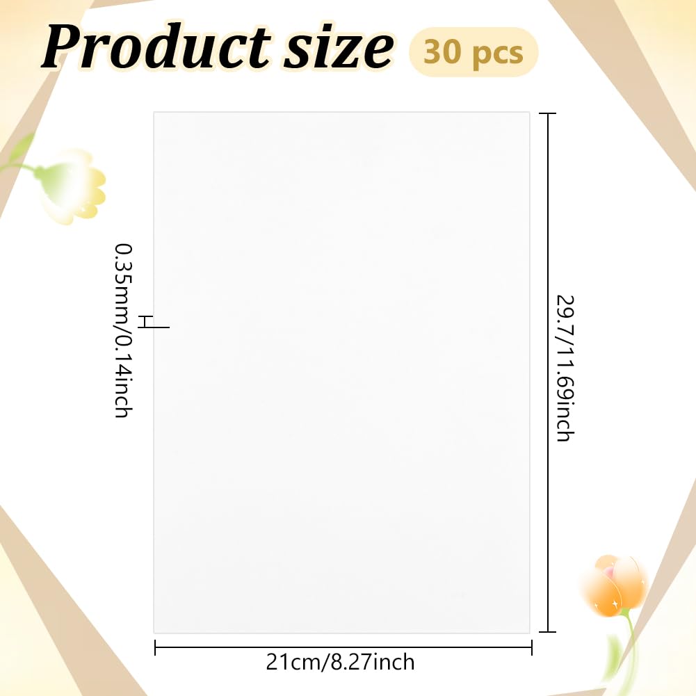 WEBEEDY 30 Sheets A4 Blotting Paper for Flower Press, Highly Absorbent and Reusable Blotter Paper for Flower Pressing Craft Making Art Projects DIY Supplies Scrapbook Card Making Gift