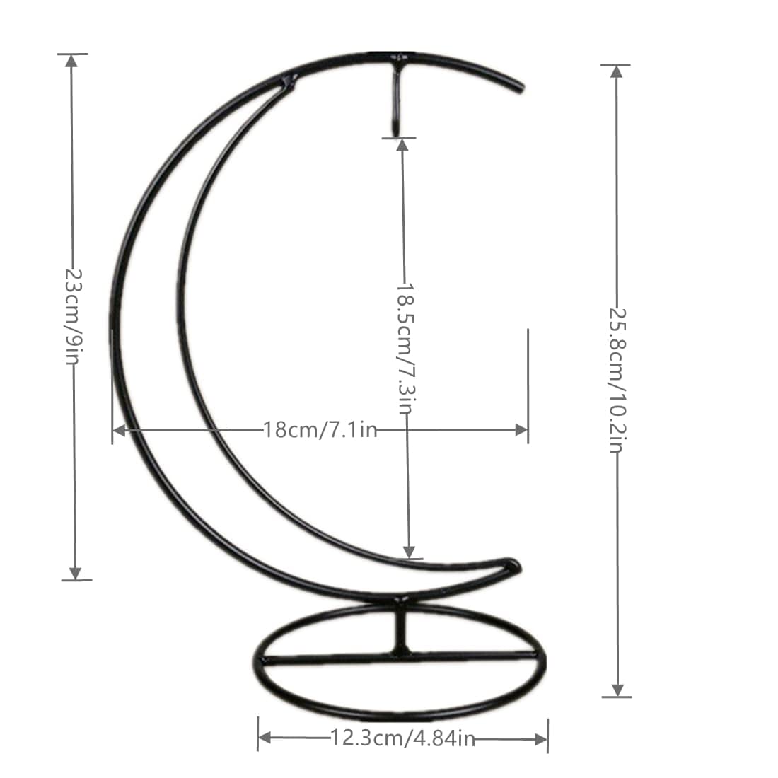 Aebor 8pcs Ornament Display Stand, Moon Shaped Iron Hanging Stand Rack Holder for Home Wedding Decoration, Hanging Glass Globe and Witch Ball(Without Glass Bottle) (8)
