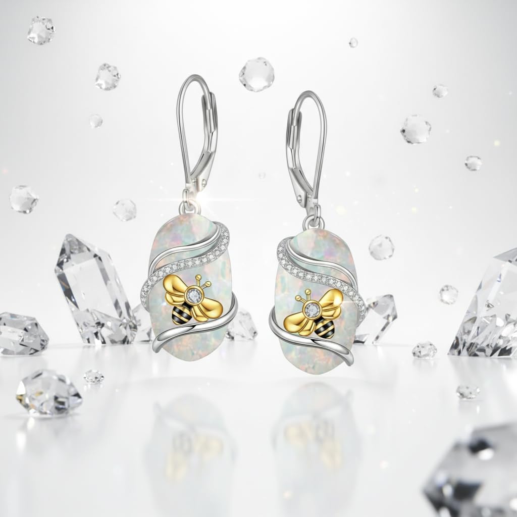 ONEFINITY Opal Bee Earrings Opal Earrings Bee Jewelry Gifts for Women