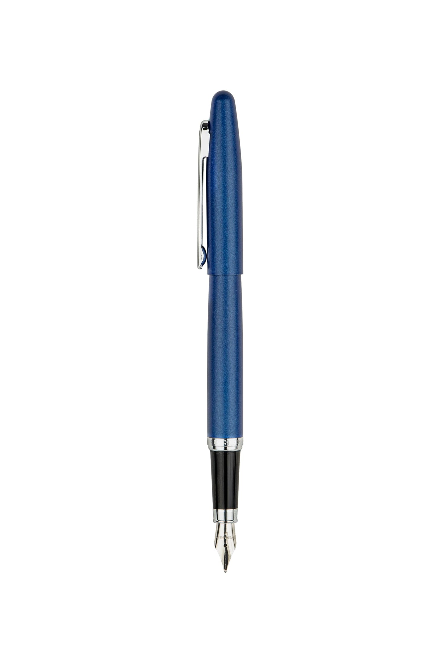 Sheaffer VFM Neon Blue Fountain Pen with Chrome Trim and Fine Nib