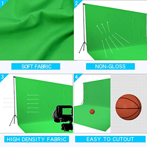 ISSUNTEX 10X10 ft/3X3 Meters Background Photo Backdrop, Photo Studio, Collapsible High Density Screen for Video Photography and Television-Green - color: Green, size: 10X10 ft