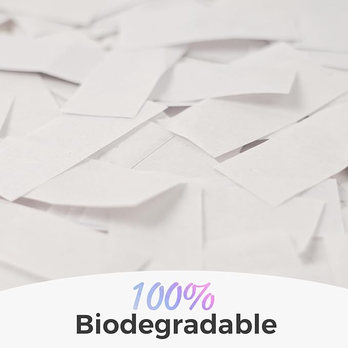 [6 Pack] 12 Inch Biodegradable White Confetti Poppers | Confetti Cannons for Wedding Celebration, Birthday PartyChristmas Eve and New Year Celebration