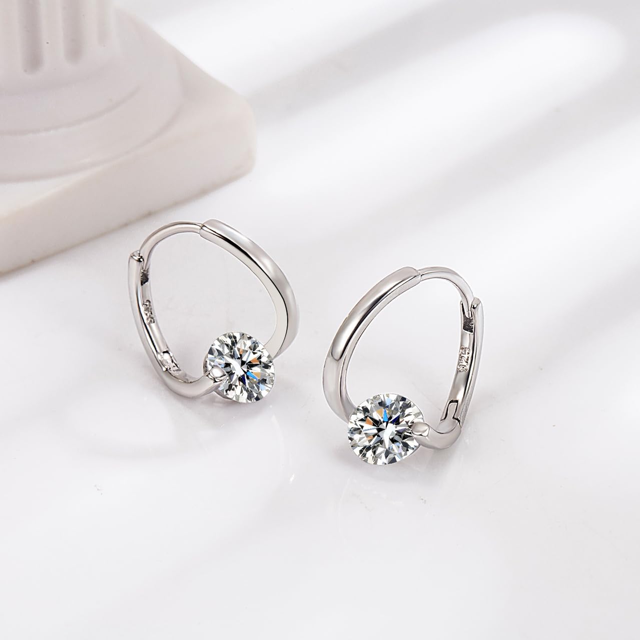 Silver Halolux Lymphvity Germanium Earrings - Lymphatic Drainage Therapy Earrings; Atheniz Lymphatic Design for Women