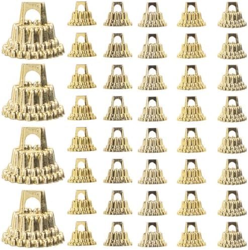 DOITOOL 100pcs Gold Christmas Ornament Caps, 0. 51inch Round Christmas Hangers Caps Replacement for DIY Xmas Tree Ball Ornaments
