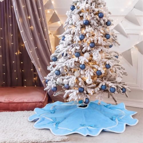 Soulchen Sky Blue Bow Christmas Tree Skirt 36 Inches