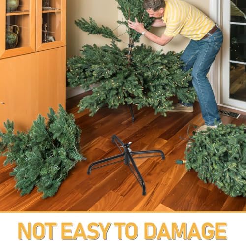 Alipis Artificial Tree Stand Christmas Tree Stand Folding Artificial Xmas Base Christmas Fake Holder Xmas Rotating Replacement for 35cm