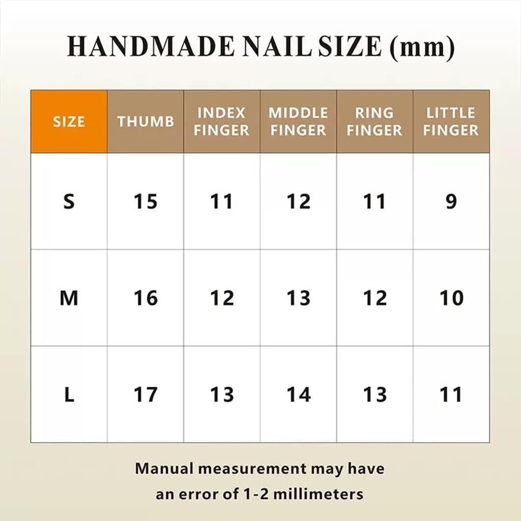 CTTHNBD Medium Press on Nails Almond - Handmade Fake Nails with Flower Design - Spring, French Tip False Nails - for Women (Size M)