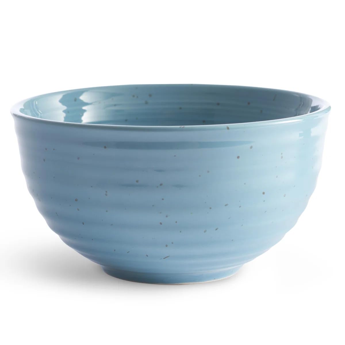 Sango Siterra Artist's Blend 16-Piece Stoneware Dinnerware Set – Service for 4, Ocean Blue Glossy Glaze with Unique Speckled Design, for Everyday Dining & Entertainment, Microwave & Dishwasher Safe