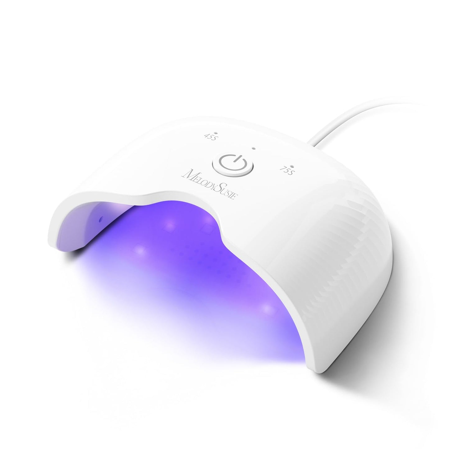 MelodySusie Mini LED UV Nail Lamp with Lightweight Design, P-ART06F Nail Dryer with Simple Button Control Cures All Soft Gels at Home, Especially Half-Cured Gel, Base Coat & Top Coat White
