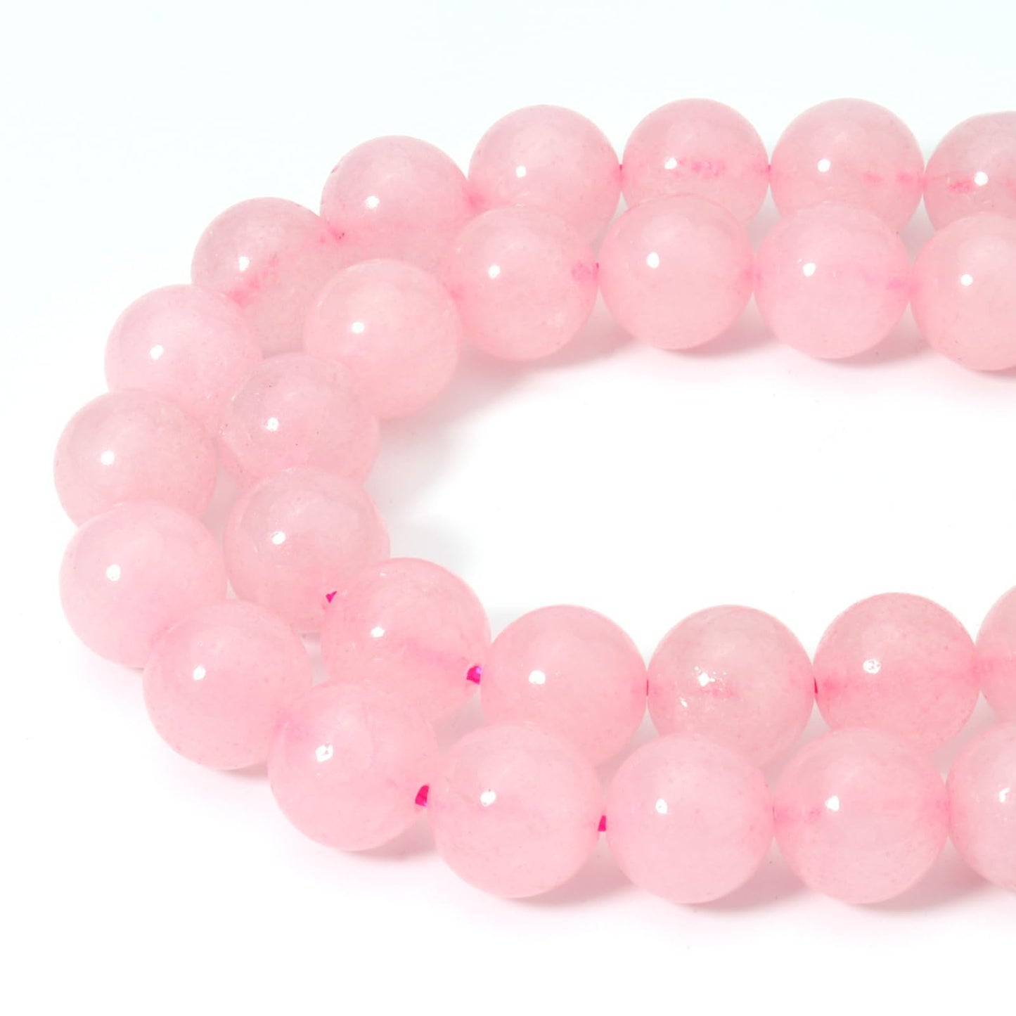 Siomia 45pcs 8mm Natural Rose Quartz Gemstone Beads Energy Healing Crystal Round Loose Stone Beads for Jewelry Making, DIY Bracelets Necklaces