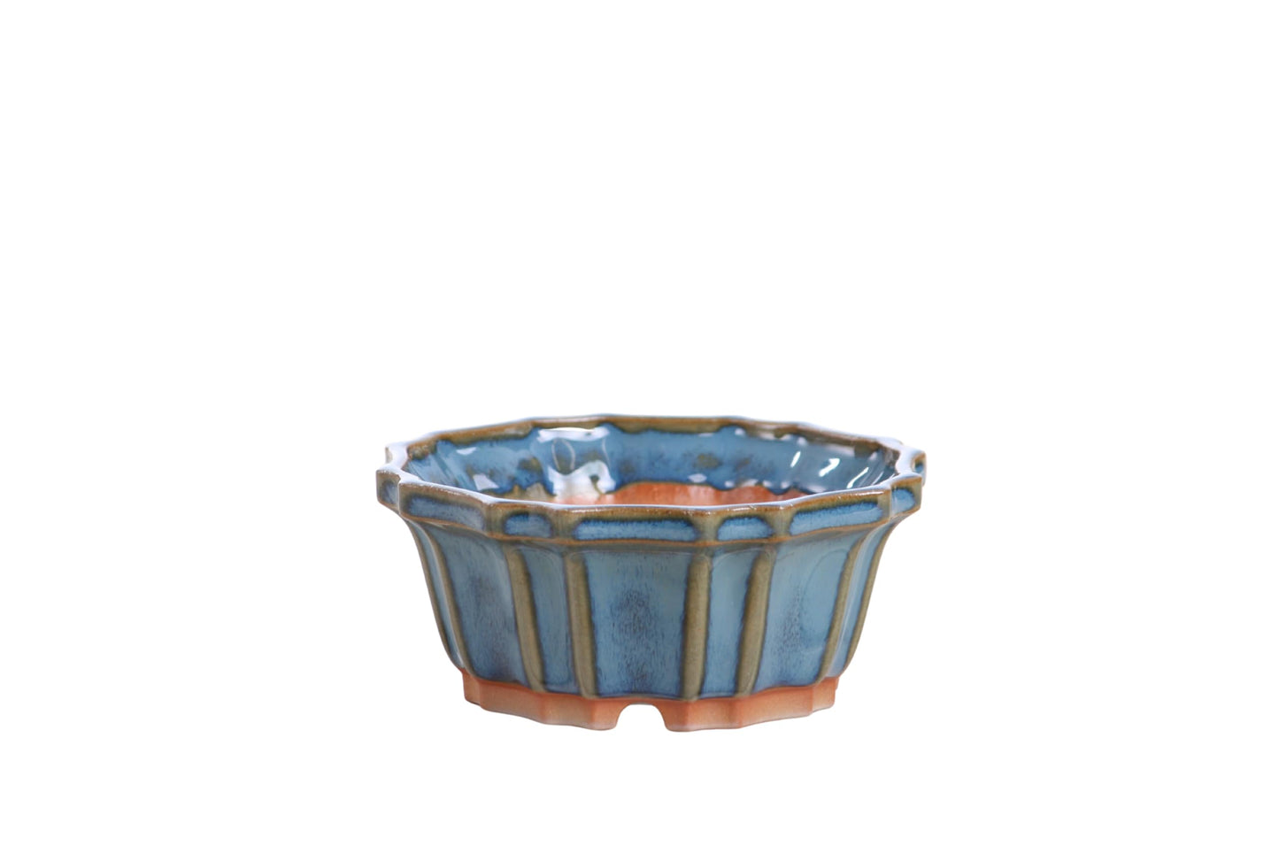 Willow Bonsai Ceramics Flower Design Bonsai Pot, 4.5inch Diameter, Plant Container, Succulant Pot, High Fired Ceramic Stoneware, Frost Proof, Handmade (Peacock 2025)