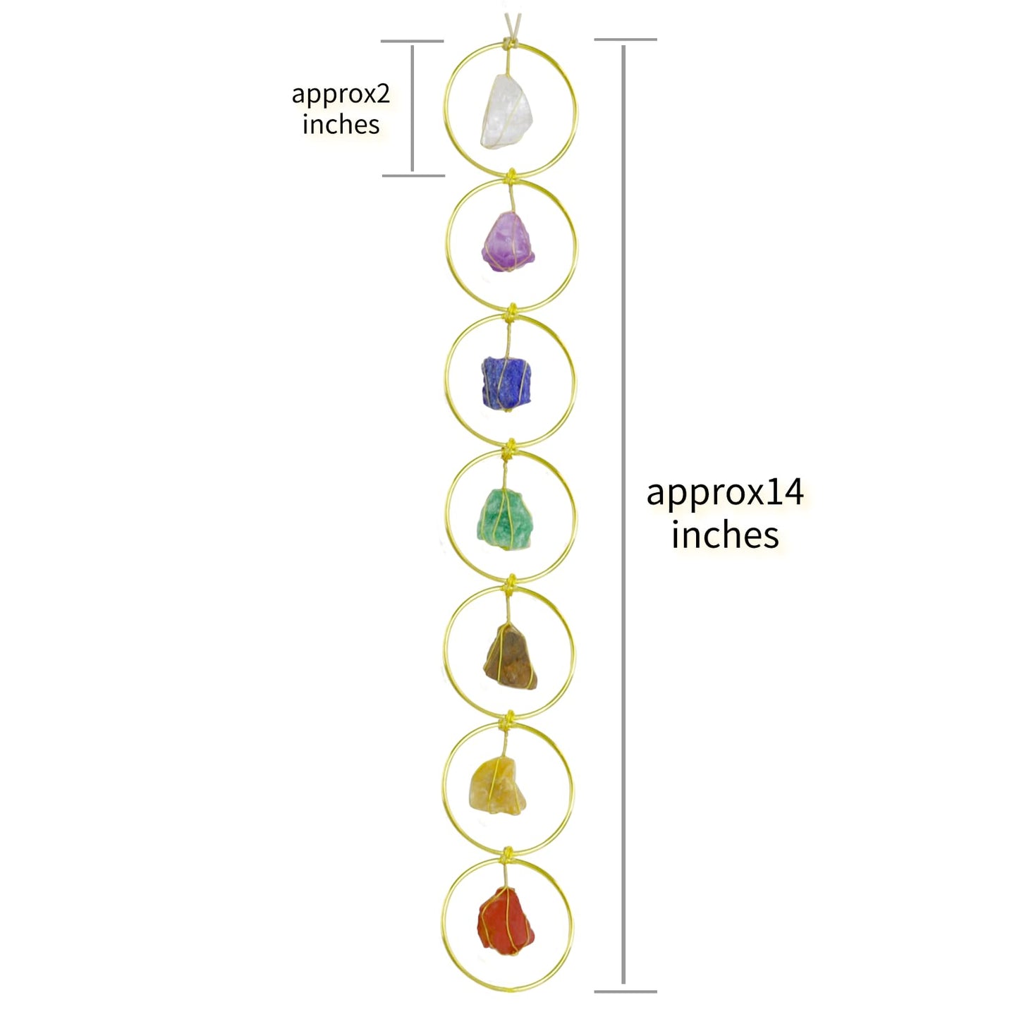 Anjiucc Handmade Natural Gemstone Crystal Hanging Ornaments 7 Chakra Feng Shui Ornaments for Home Decoration Window Decor