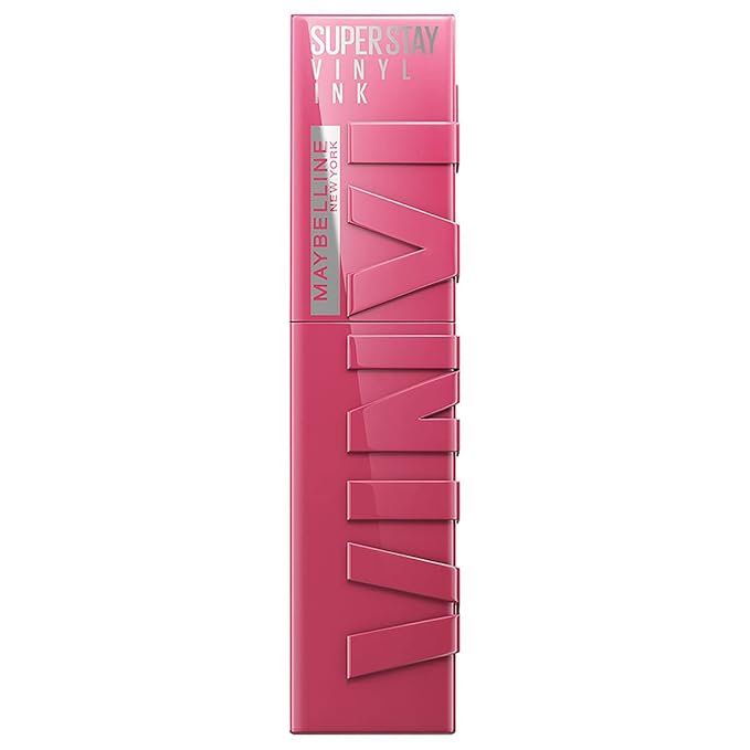 MAYBELLINE Super Stay Vinyl Ink Longwear No-Budge Liquid Lipcolor Makeup Bundle with Peachy 0.14 fl oz and Coy 0.14 fl oz