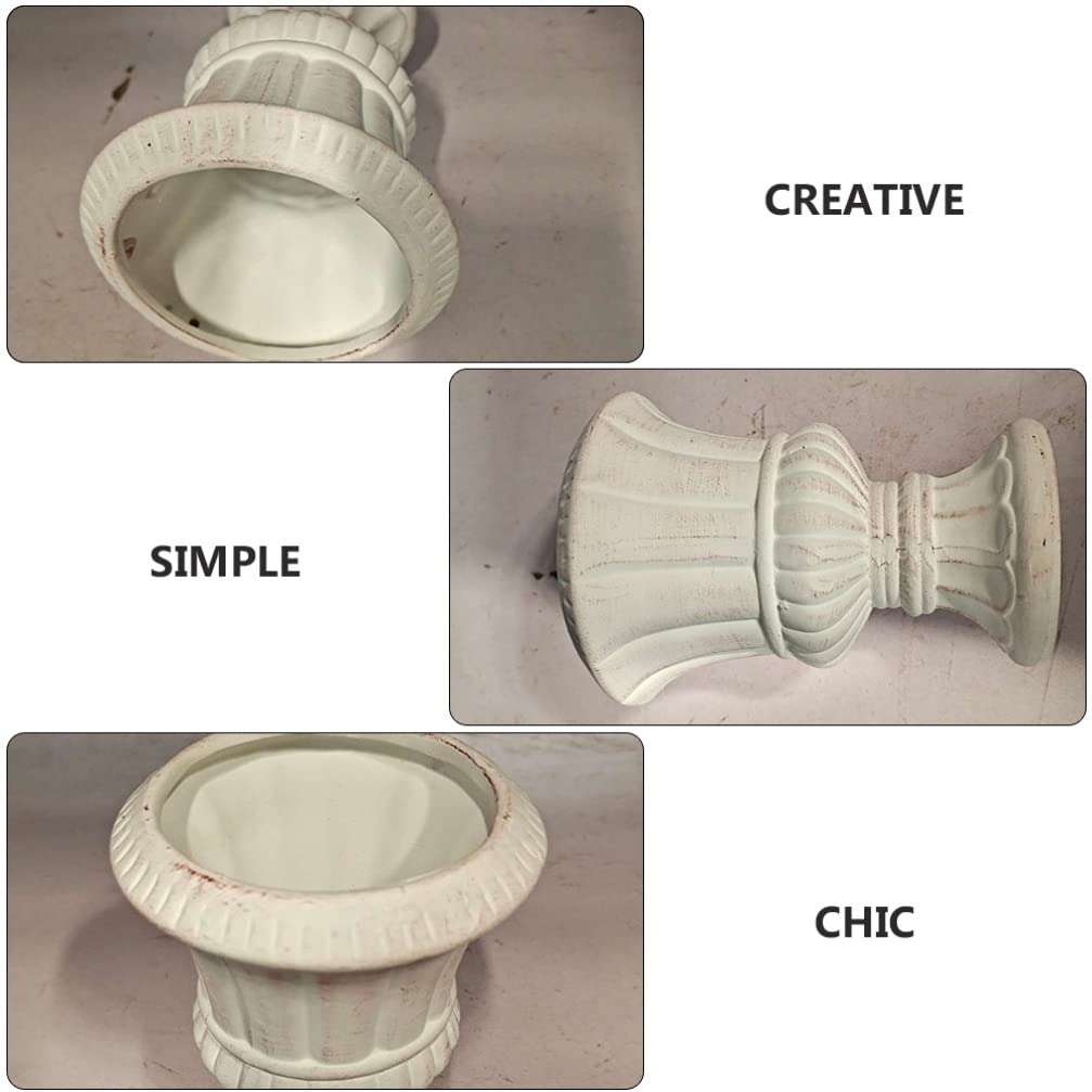 Cabilock Cement Vase Flower Pot Decorative Garden Urn Set Modern Style Plant Container