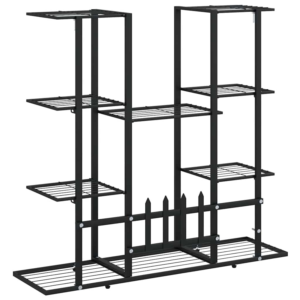 ZXQVLMRS Rectangular Metal Flower Stand, 3-Tier Iron Plant Shelf for Indoor and Outdoor Home Garden Decoration, Black Tiered Display Rack