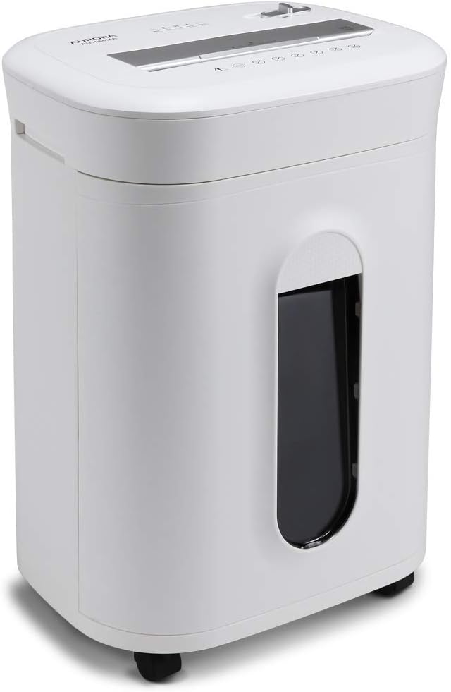 Aurora AU1060MA Professional Grade 10-Sheet High Security Micro-Cut Paper and Credit Card Shredder/ 60 Minutes/Security Level P-5, White, AU1060MA 10-Sheet High Security Microcut