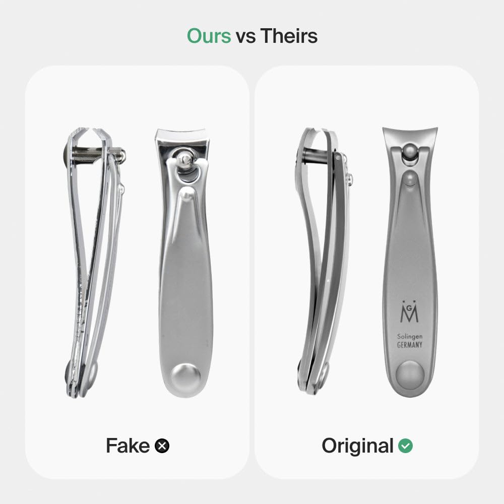 GERMANIKURE Professional Large Nail Clipper (8 cm) - FINOX Surgical Stainless Steel Manicure and Pedicure Tools No Case - Ethically Made in Solingen Germany - 4712 - Travel Size Nail Care