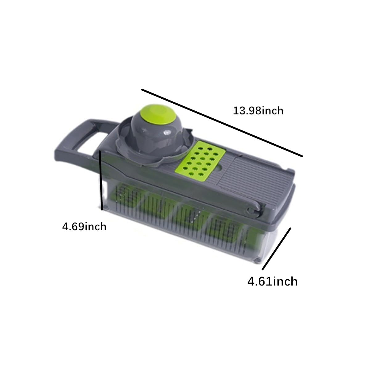 Vegetable Chopper with Container, Multifunctional 14-in-1 Food Veggie Chopper Cutter Slicer for Salad Onion Potato Carrot Garlic, Essential Kitchen Gadgets (Gray)