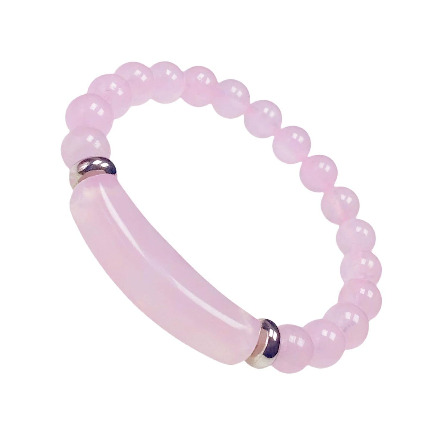 EDEN'S CALL 8mm Healing Crystal Beads Stretch Bracelet Handmade Good Luck Energy Chakra Stone Beaded Bangle, Rose Quartz