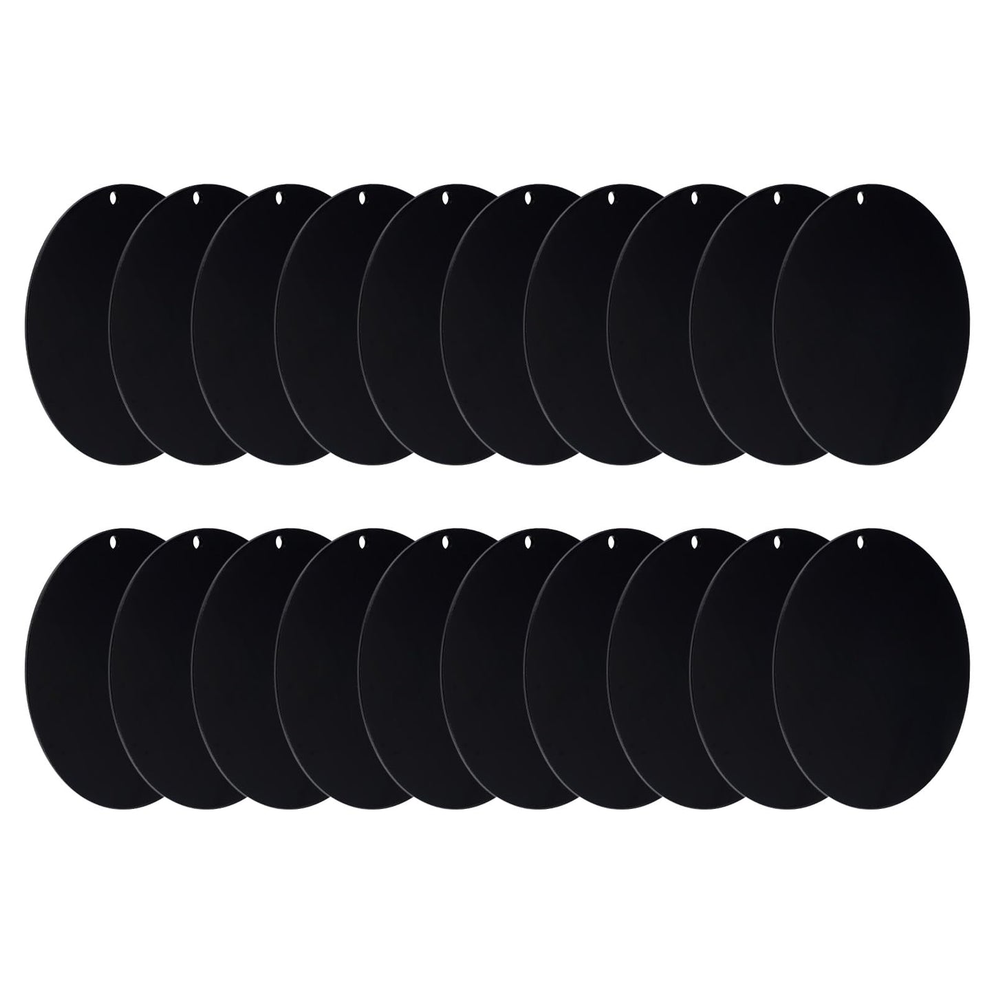 PATIKIL Acrylic Circle Blanks 4 Inch, 20 Pack Round Clear Disc Ornaments with Hole for DIY Keychain Project Crafting, Black