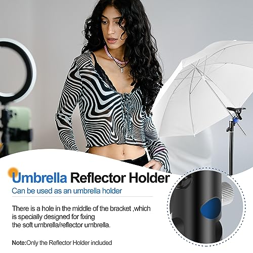 EMART Photography Reflector Holder, Photo Video Studio 5/8" Heavy Duty Metal Clamp Attachment, Light Stand Clip Mount with Umbrella Hole for Backdrop, Diffuser, Lighting -2 Pack - size: 2 Pack