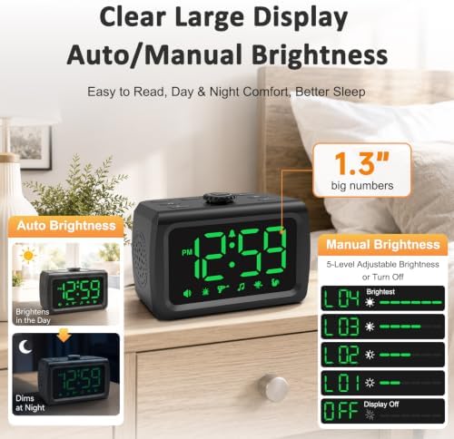Peakeep 115dB Super Loud Alarm Clock for Heavy Sleepers Adults Teens