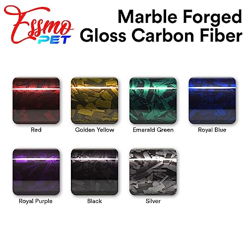 PET Marble Forged Carbon Fiber Textured Gloss Red Vinyl Wrap Auto Car Sticker Decal Film Sheet Bubble Free Air Release Technology with Tool Set 2FTx5FT - size: 2FT x 5FT