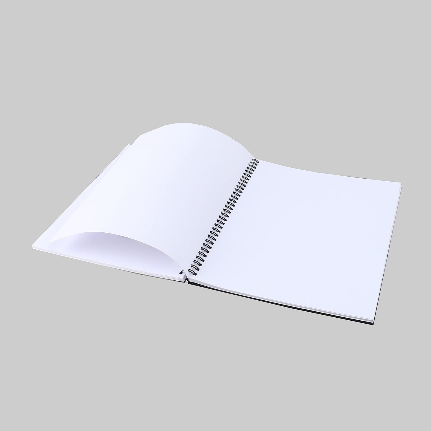 Emnotes Unruled Notebook, Unlined Blank Paper, 8.5 x 11 Inches, 80 Sheets, Black Softcover (Pack of 3)