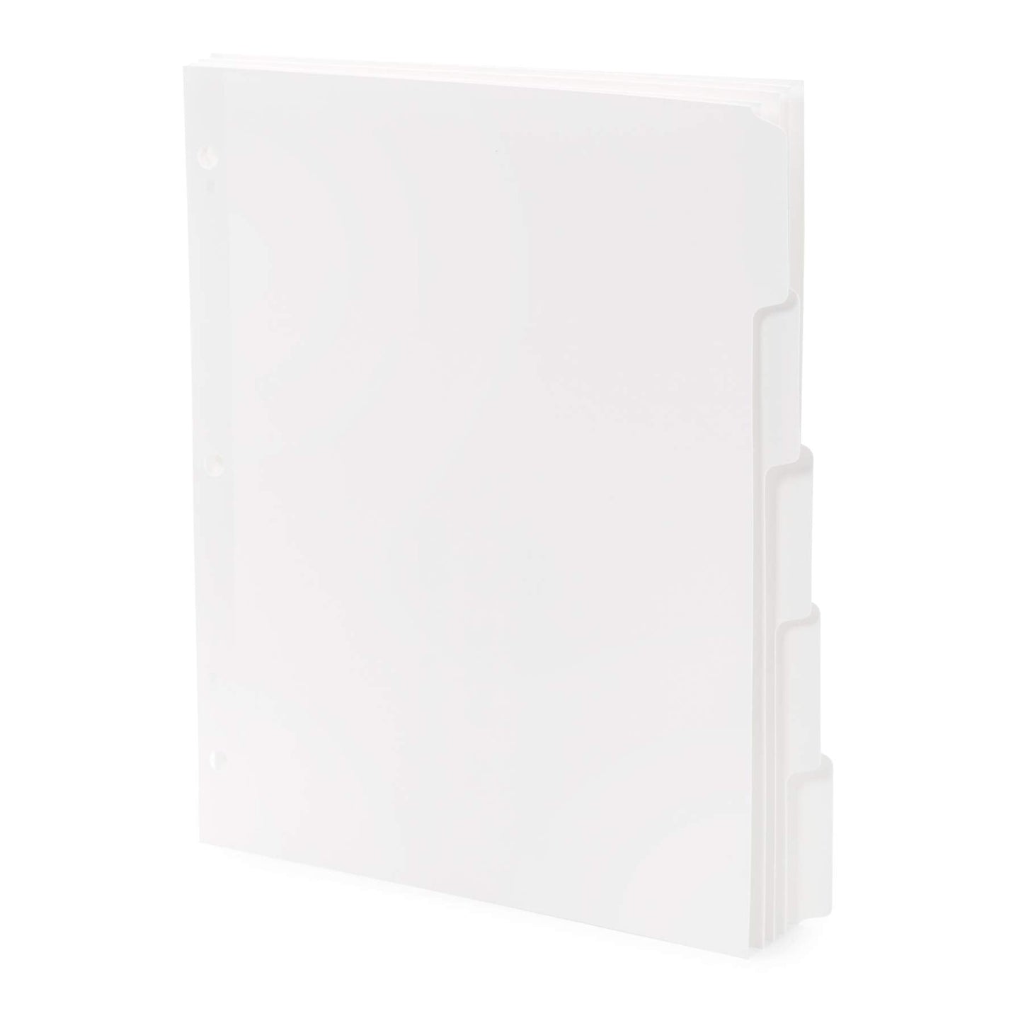 Blue Summit 3 Ring Binder Dividers with Tabs, Reinforced Edge, 1/5 Cut, Letter Size, 5 Tab Dividers for 3 Ring Binder Bulk, White, 20 Sets, 100 Pack