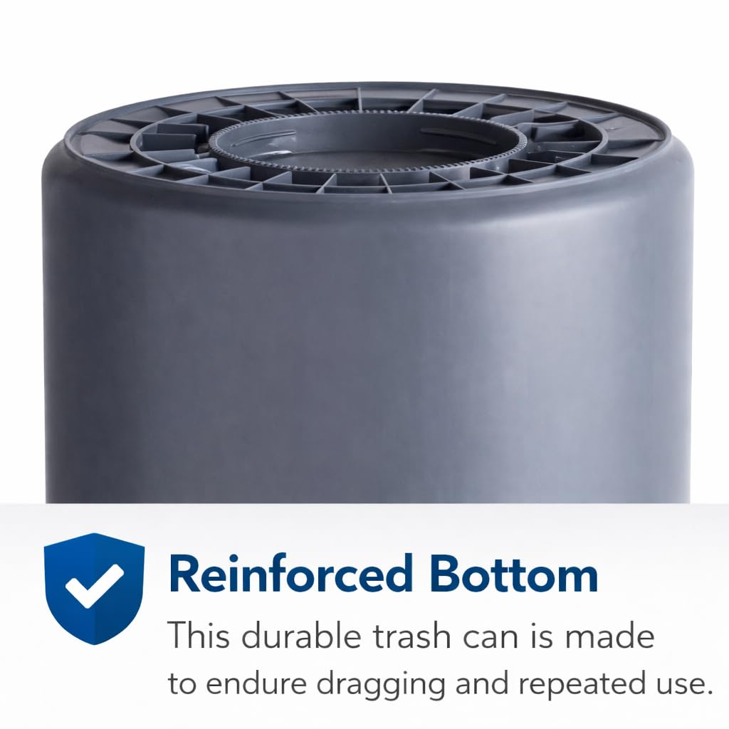 32 Gallon Blue Round Commercial Trash Can with Lid