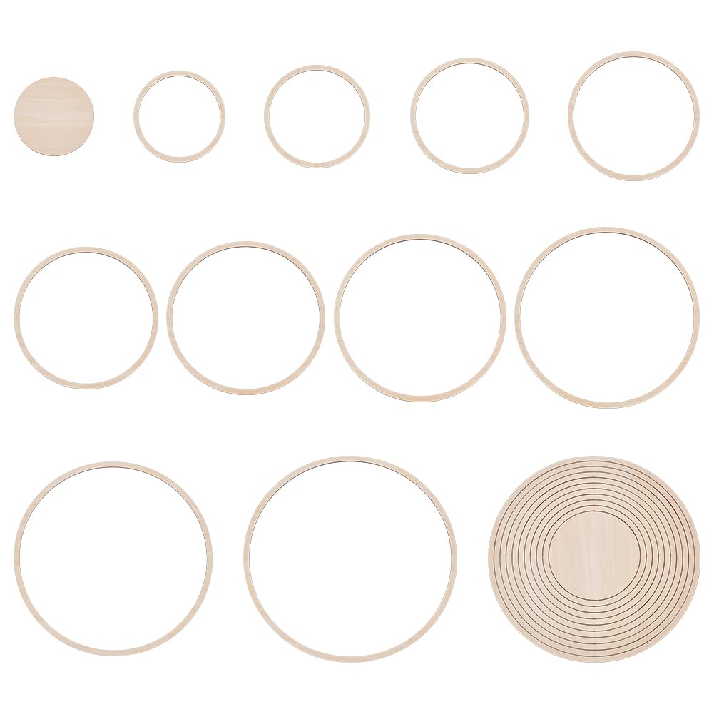 UNICRAFTALE About 11Pcs Ceramics Plate Forming Molds Flat Round Pottery Tools Wooden Concentric Geometric Figure Rail Set Clay Molds Dish Slump Mold for DIY Blank Modeling 25-35cm Diameter