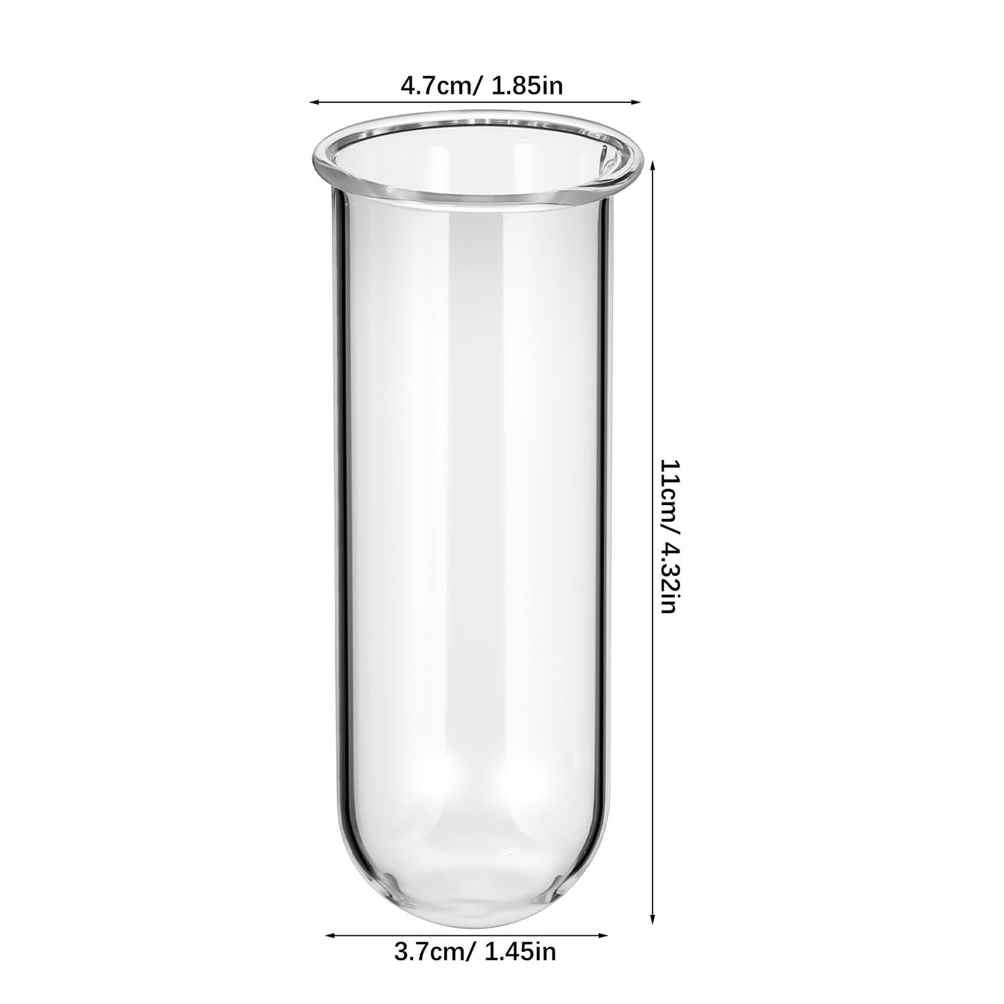 POPETPOP Plant Propagation Tubes 4pcs Glass Test Tube Vase Replacement Clear Hydroponic Flowers Vase for Home Office Desktop Decoration