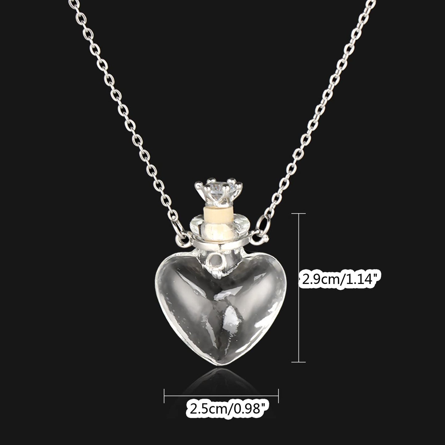 Women Long Necklace Clear Glass Aromatic Water Essential Oil Diffuser Bottle Natural Crystal Pendant for Girl Essential Oil Necklaces for