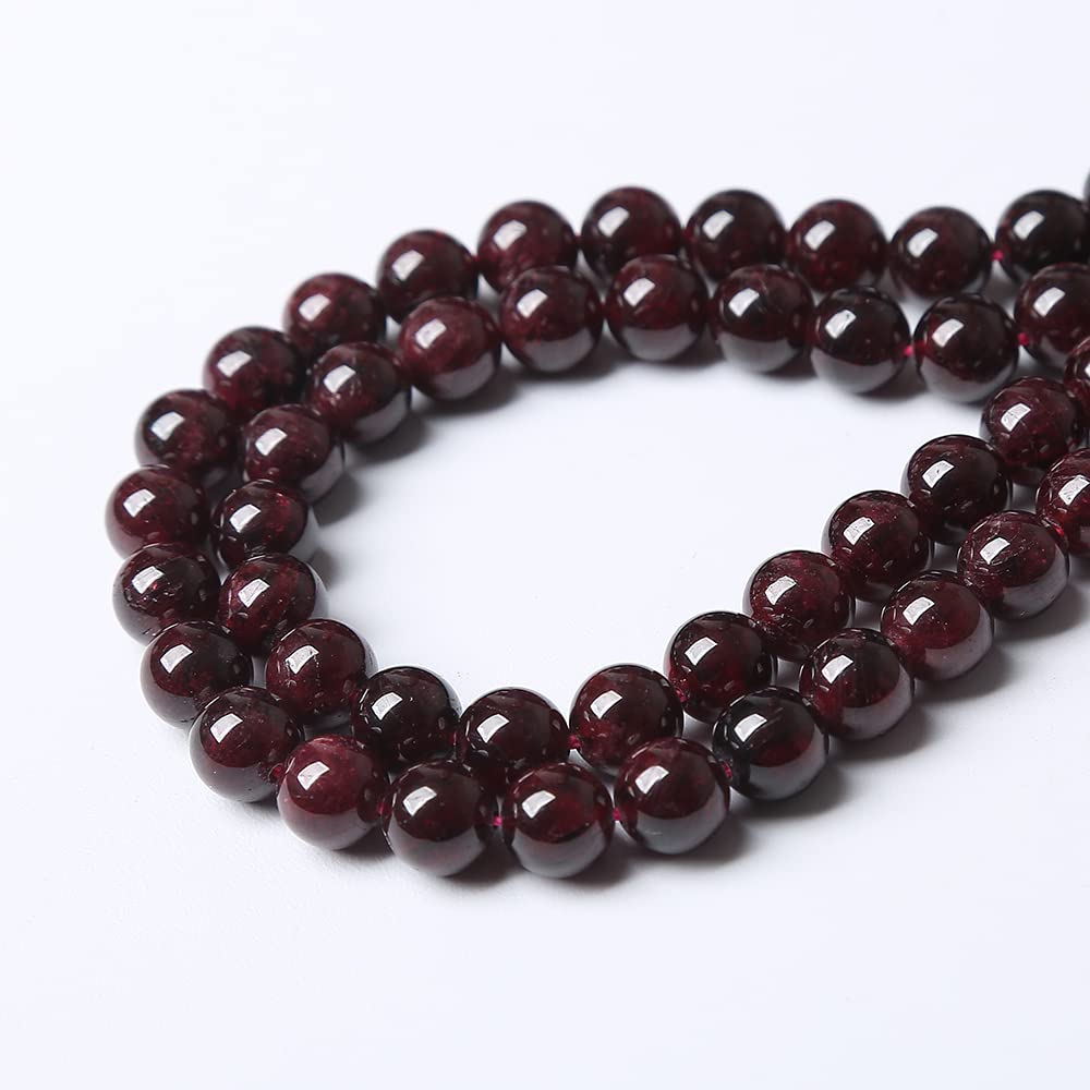 AAA Natural Garnet Stone Beads for Jewelry Making Energy Crystal Healing Power Gemstone DIY Bracelet Necklace 10mm 36pcs (Garnet Stone, 10mm)