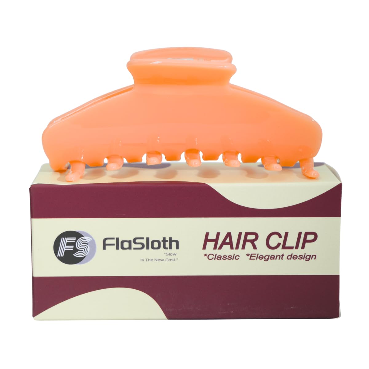 Claw Clip 4 Inch - Premium Acetate Hair Clip for All Hair, Smooth Round Edges No Snag, Gift Ready Luxury Box (Light Orange)