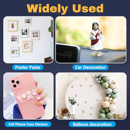 400PC Double Sided Sticky Dots Removable, Clear Museum Putty & Wall Safe Tape for Balloons, Photos, Crafts, Posters - Reusable Adhesive Dots (Round) (Rectangle)