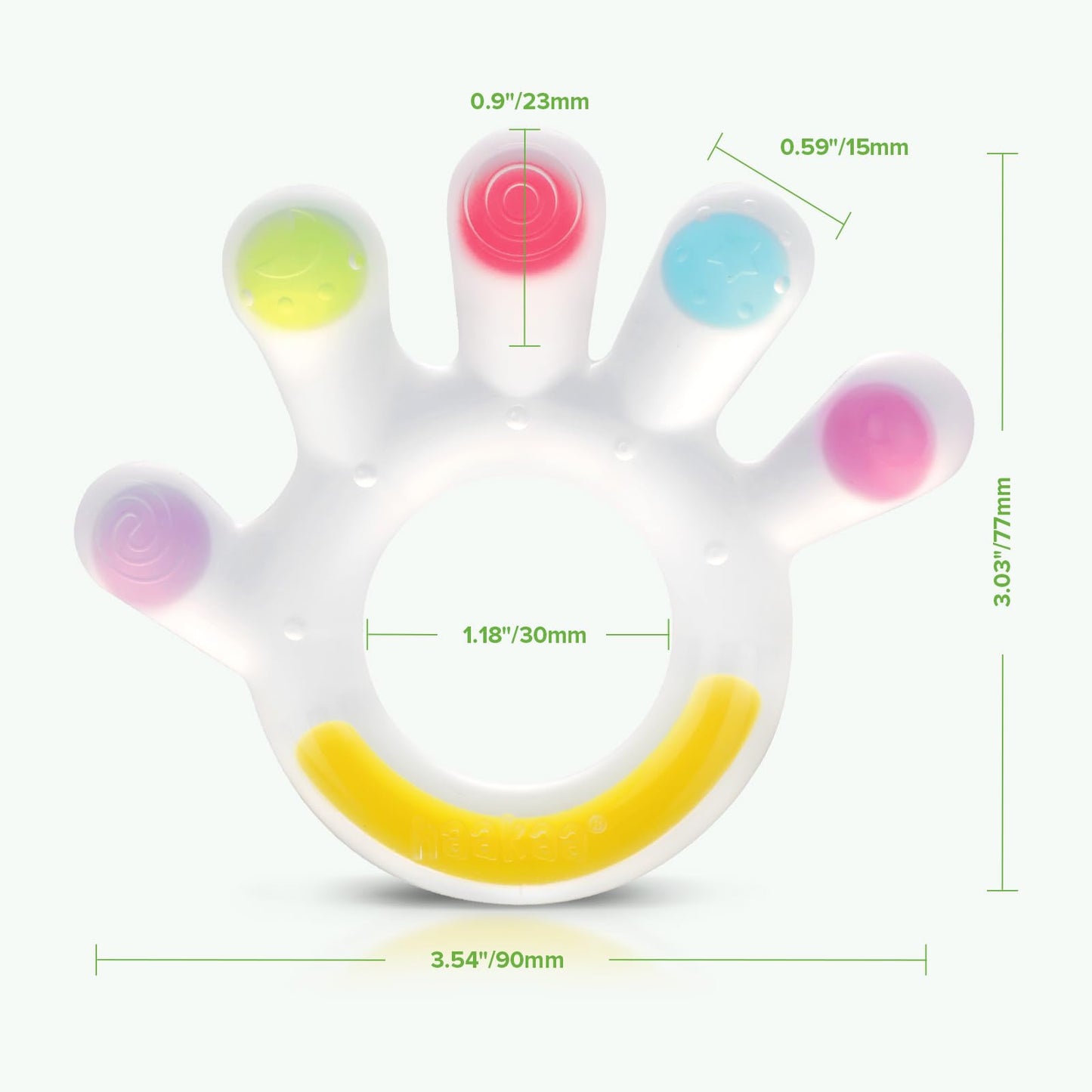 Haakaa Palm Teether - Soft Silicone Baby Soothing Teether Pacifier - Frozen Teething Toy for 3M+ Babies - BPA Free (1 Pack)